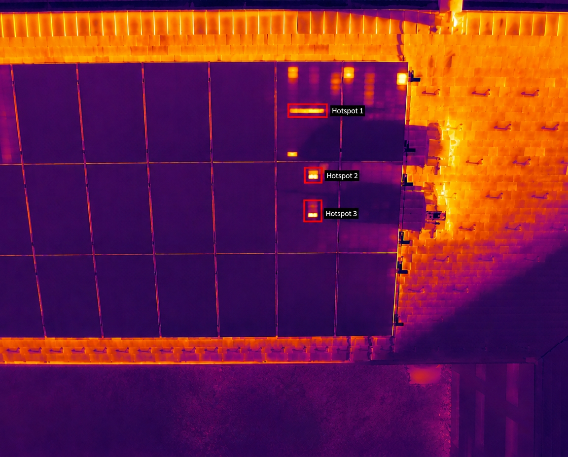 PV-Anlage: Hotspots und defekte Module im Wärmebild